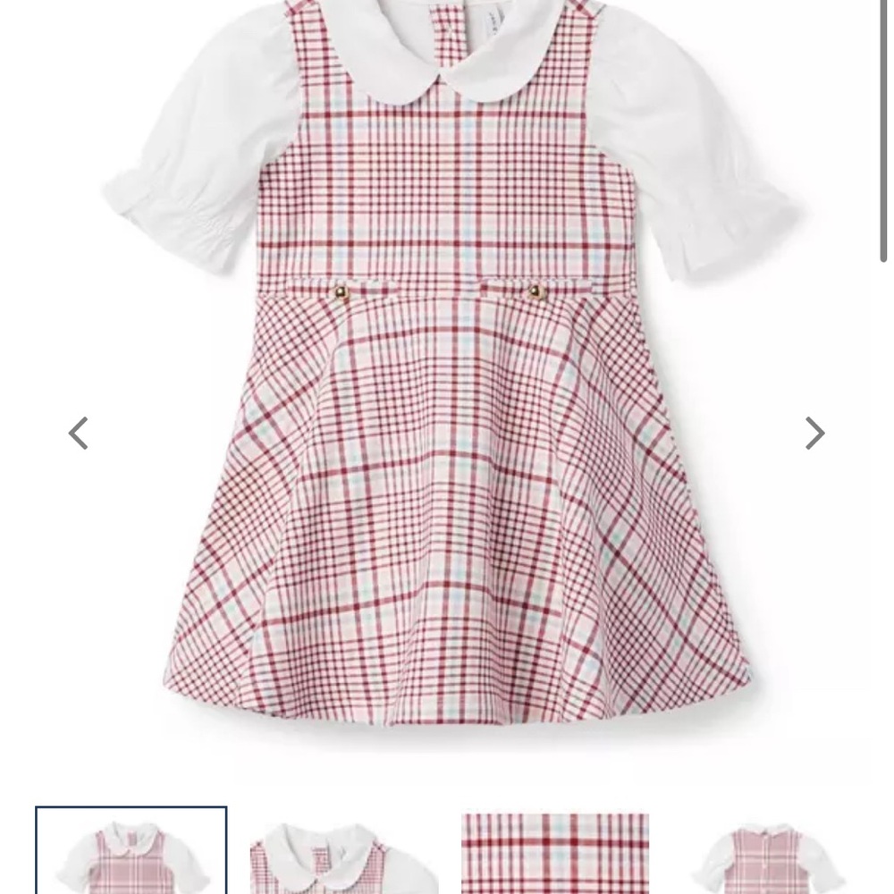 Janie and Jack Red Plaid Girls Dress - Brownstone dress